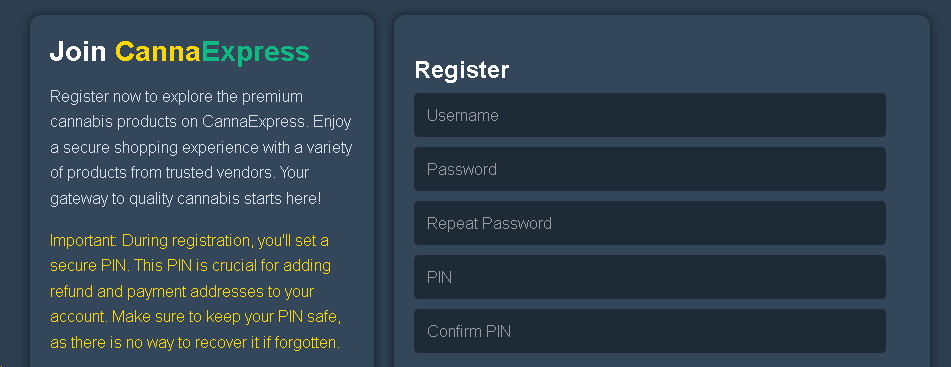 CannaExpress Market Interface